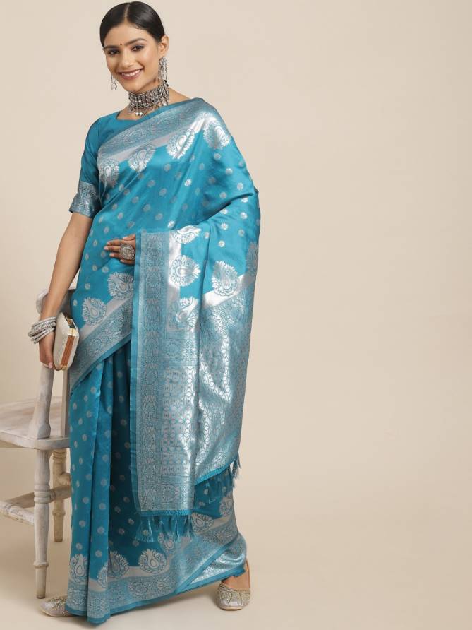 Rajdhani 01 Silk Blend Fancy Latest Party Wear Saree Collection